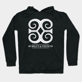 Africa Sankofa Adinkra Symbol "Humility & Strength" White Colour. Hoodie